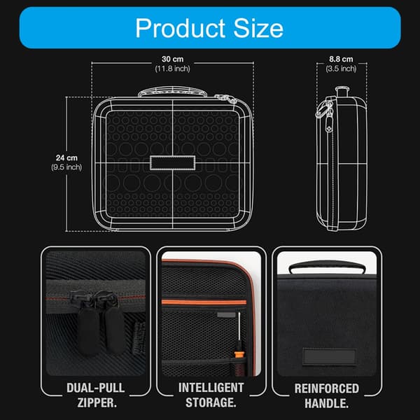 150+ Batterioppbevaringsveske Inkluderer Tester EVA Materiale Organizer for Batterier