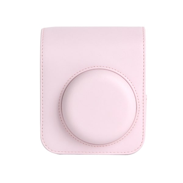 För Instax Mini 12 case Resväska PU-läder Mjuk axelväska för Fujifilm Film Camera Bag + Axelrem Light cherry powder