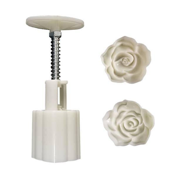 Månekakeform 50g Rose Blomst Stempel Kakekjeksform Kutter Bakeutstyr