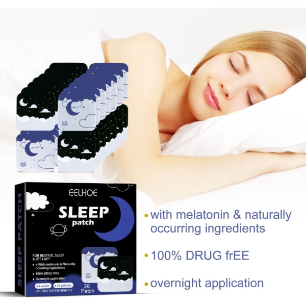 28st sömnplåster för extra styrka Sömnhjälpmedel Stöder vila och kroppsvård för resor Jetlag för män och kvinnor