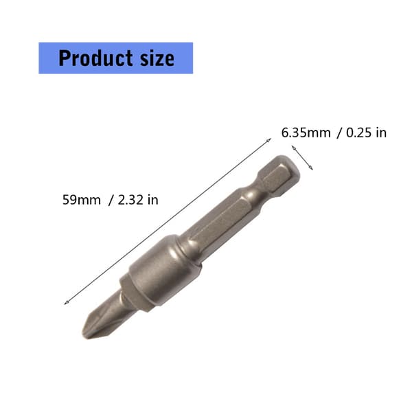 Industriell styrke krysshodebits, pakke med 5, innebygd magnetisk fastholdelse