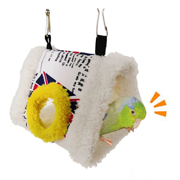 Parrot Snuggle Hut Bird Warm Nest Plysch Hängmattetält Vintersäng med 2 metallkrokar för små parakiter Conures Small cylinder