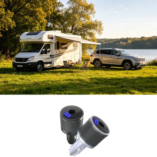 Bilopladere Bil lighter strømadapter med stik, til camping