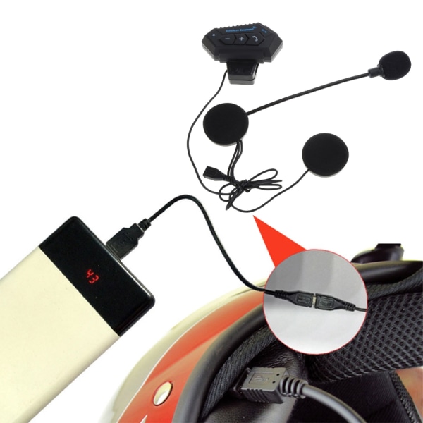 Motorcykelstereohjälm Bluetooth-kompatibel intercom Vattentät universal kommunikationssystem för Ski ATV Dirt Bike