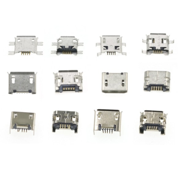 24 modeller Mini Micro USB -kontakt Uttag Laddningsportuttag Telefon Power