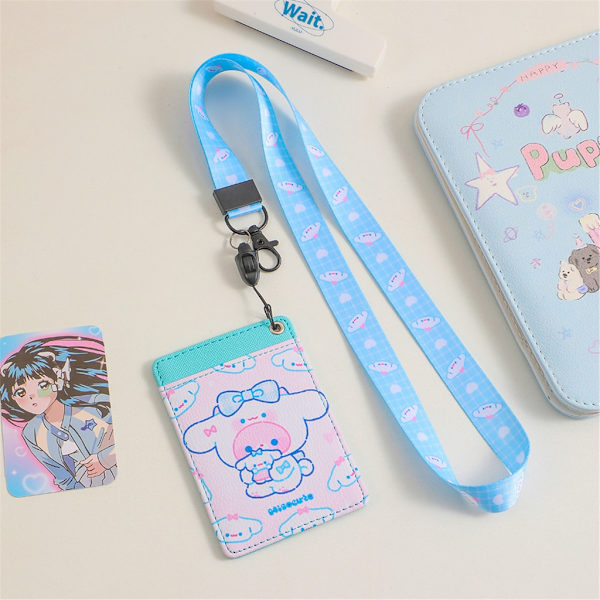 Bärbar korthållare Lanyard Neck Card organiserat för resor och shopping Yellow