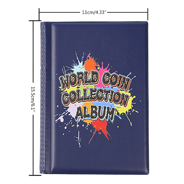 Kolikkokokoelma Albumi 120 Pocket Coin Storage Album Kolikkokokoelmakirja Dark red - 3