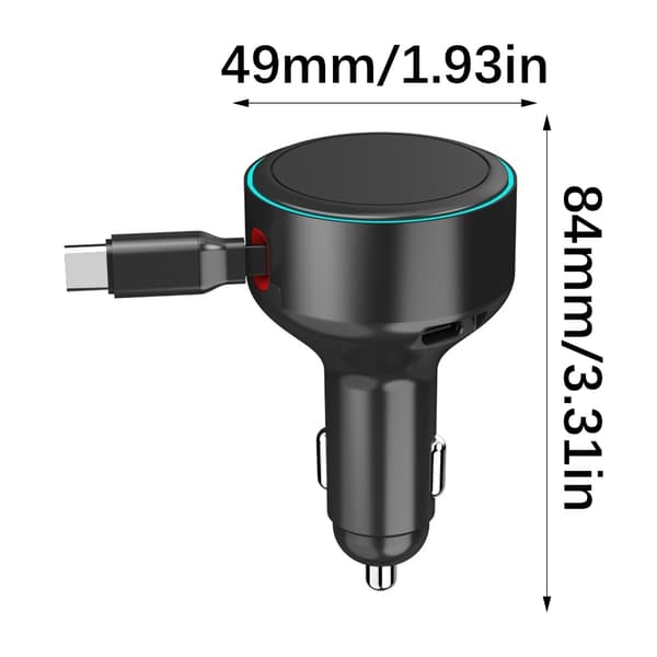 60W USB C billadere i aluminiumskonstruksjon ladeadapter