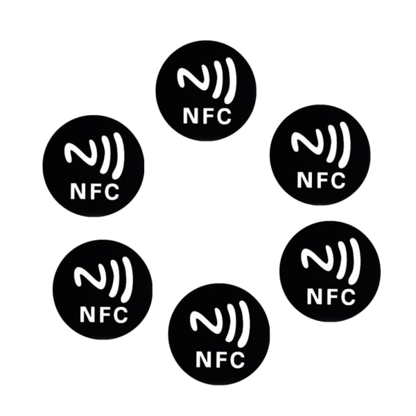 Självhäftande Universal NTAG213 Etikettetiketter Metallic för NFC-aktiverade telefoner 6x