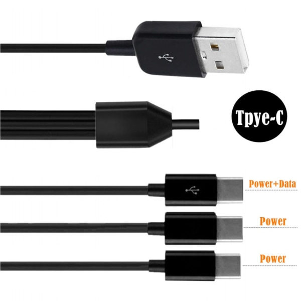 Multi USB C splitterkabel 4 i 1 snabbladdningssladdkabel med 4 Typ-C hanportar för telefoner surfplattor