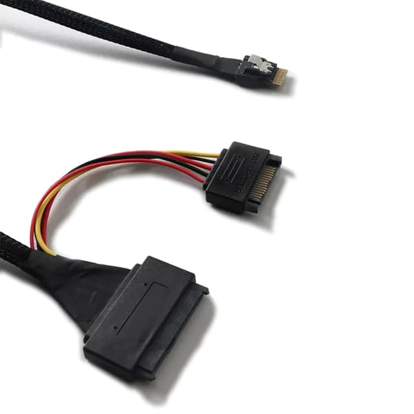 PCIe4.0 Slimsas SFF-8654 4i til SFF 8639 U.2 Harddisk SSD-kabel 15P SATA-ledning