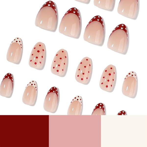 Press On Manicure Multi Size Short Almond Party Style Design
