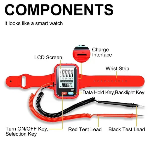 Digitalt Multimeter Voltmeter Kontinuitets Ohmmeter Ohm Spændingsmåler Tester