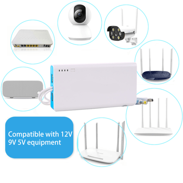 Kamera Router Emergency Power Bank Säkerhet Standby Power 4400-20000mAh Mini UPS Batteri Backup null - B