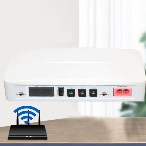 Säkerhet UPS avbrottsfri Li-Power för trådlös router, LED-ljus, smartphone och mer 5500mAhx2 avbrottsfri power