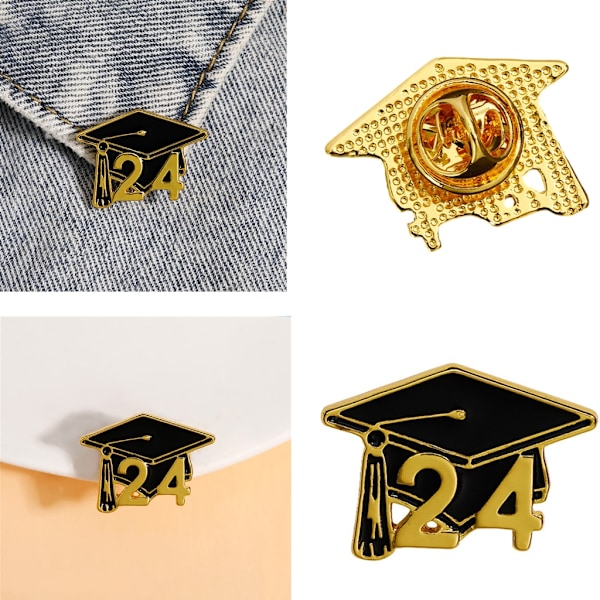 Flotte eksamenshatt brosjer stilig merke lapel pin tilbehør for studenter