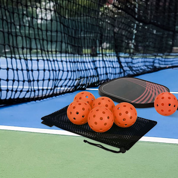 Pickleball-bolde med 40 små borede huller, holdbar og ensartet hop Orange