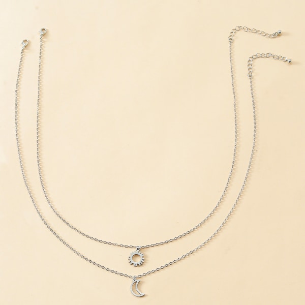 för Sun Moon Star halsband bästa vän hänge halsband present till kvinnlig tonåring Gir null - 3