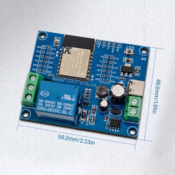 Programmerbar relémodul med C2 og GPIO-utvidelse