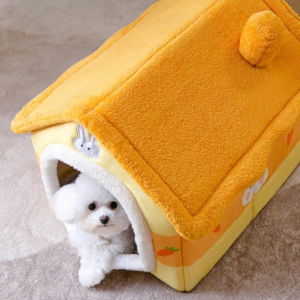 Kæledyrstelt Blød Seng Maskinvaskbar Husdesign Seng til Katte Små Hunde