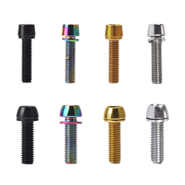 10 stk. 5x20mm/6x20mm Sykkel Stem Skruer Bolter med Avstandsstykke Sykkelstyre Del M5x20mm Black