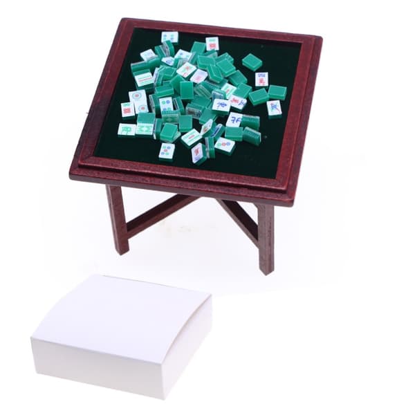 Realistiskt Mahjong Brickset Bord Dockhus Realistisk Mini Storlek Samling