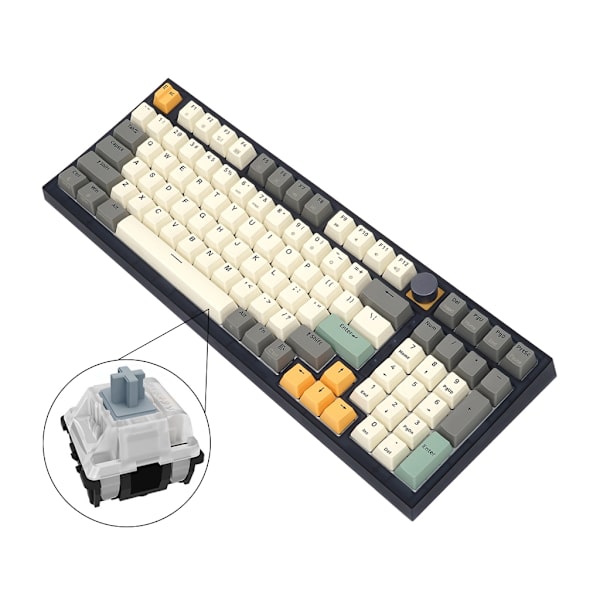 GK980 98 Näppäimet RGB Nuppi Ohjaus Gaming Hot Swap Mekaaninen Switch Gamer Näppäimistöt Gateron Glacier Switch