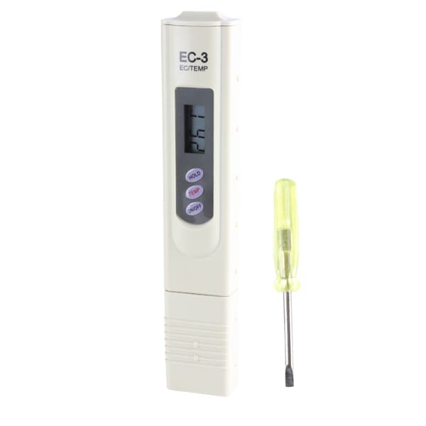 Digital måler 1-9990µS Digitalt display Testpen og temperaturmåler
