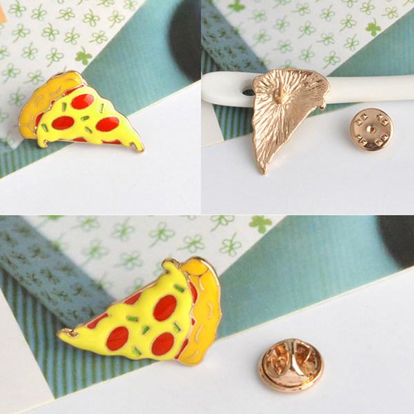7st härliga emaljnålar Pizza Hamburgare Hot Dog Lapel Pins Badge Hat Klädväska Tillbehör Festfavorit för flickor Pojkar