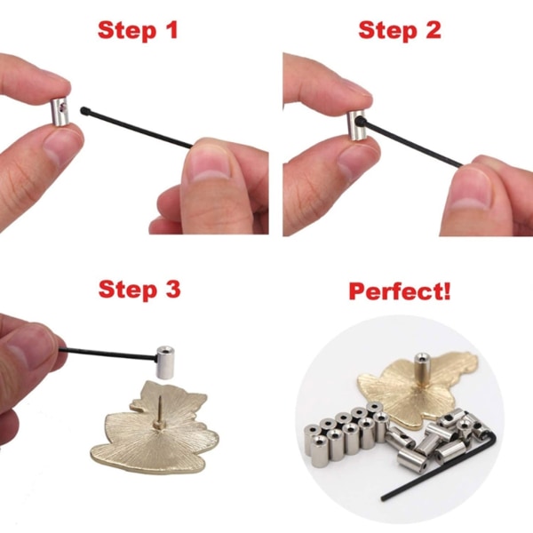 60 stycken Pin Keepers Pin Lock Pin Back för spärr med skiftnyckel 9x5,5 mm nålbaksida