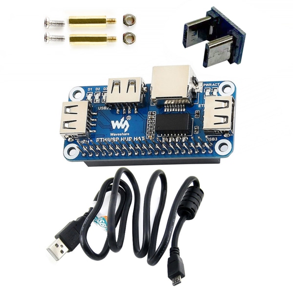 Hållbara ersättningstillbehör USB till Ethernet RJ45 nätverksport USB HUB splitter kompatibel för Raspberry Pi 4B/Zero W