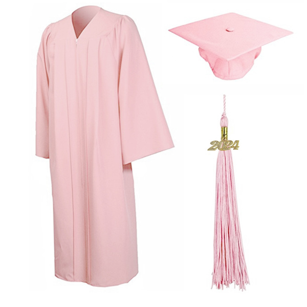 Gradueringskåpe med dusksett Gradueringskjoler Luer Dusker Sett Kvinner Mann Pink 48