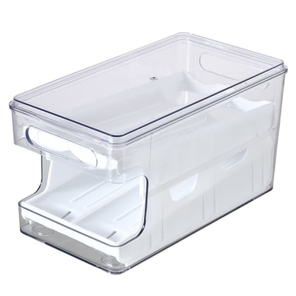 Praktisk plastbeholder plassbesparende eggbrett automatisk eggdispenser