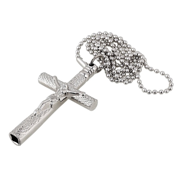 Crucifix Drum Skin Tuning for nøkkel med lang kjede Sølv Jesus for Cross Drum for Key Pendant Fasjonabel Chain Drum Tun