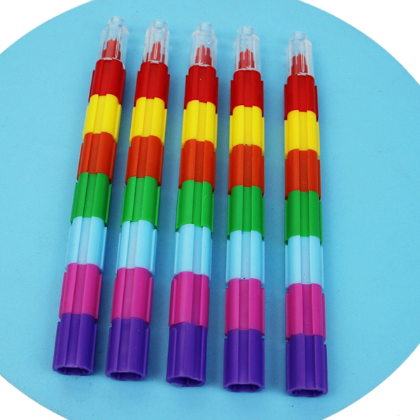 10 st Stapling kritor för barn ritning Doodling böcker, byggstenar Crayon Pen Liten ficka Crayon Pennor