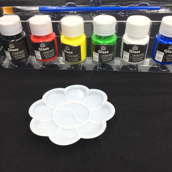Set 6 färger akvarellfärg Premium flytande akrylpigment Passar för stenduk Träkeramiskt tyg null - B