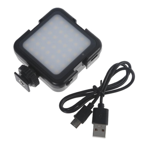 Mini LED-videolys med 3 Cold Shoe-feste, oppladbart fotolyspanel for makrofotografering og videoopptak