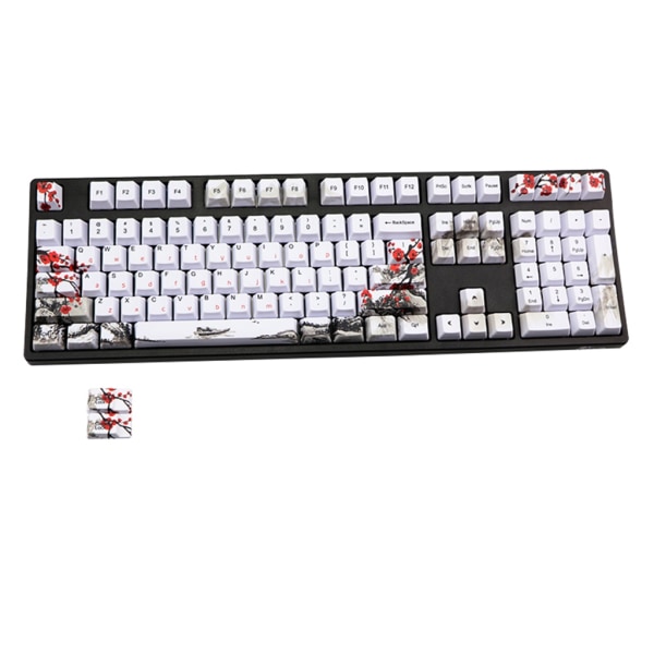 Russian Keycaps Plum Blossom OEM Profile Mechanical Keyboard Keycaps for 110-key