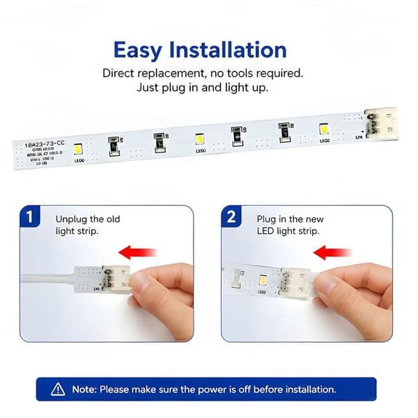 Lys LED køleskabslysstang til RF23A9671SG model