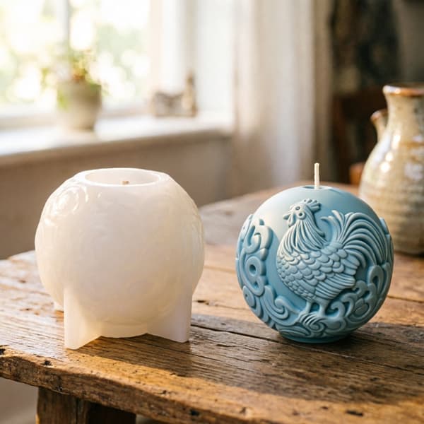 3D Hane Kugle Lysform Håndværk Af Fleksibel Silikone