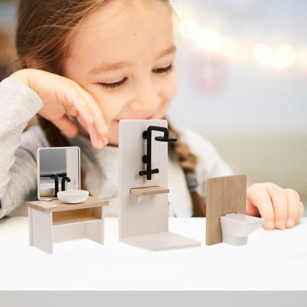 1:12 Skala Dukkehus Baderomstilbehør 8 Deler Sett Robuste Materialer