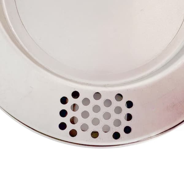 Bikubeinngangsplate i rustfritt stål 12 cm sølv rund plate