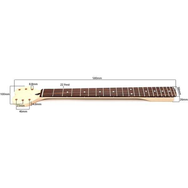 Elektrisk Gitarrhals Ersättning Rosenträ Greppbräda 22 Band Gitarrhals