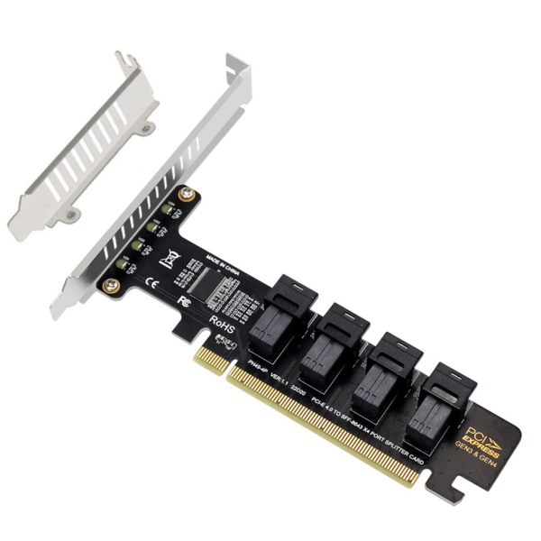 PCIE 4.0 til U.2 NVME-adapterkort PCIe X16 til 4-ports U.2 NVME-udvidelsesadapter