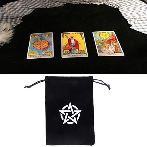 Velvets Tarot -nyörillä suljettava pussi, noppapelit, säilytyspussi, korut, riimupussit