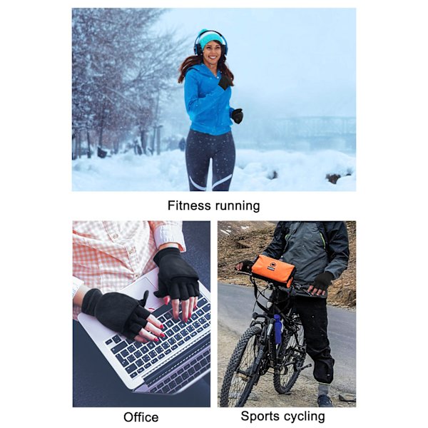 Konvertibla Flip Top Vantar Barn Vinter Vindtät Polar Fleece Solid Färg S