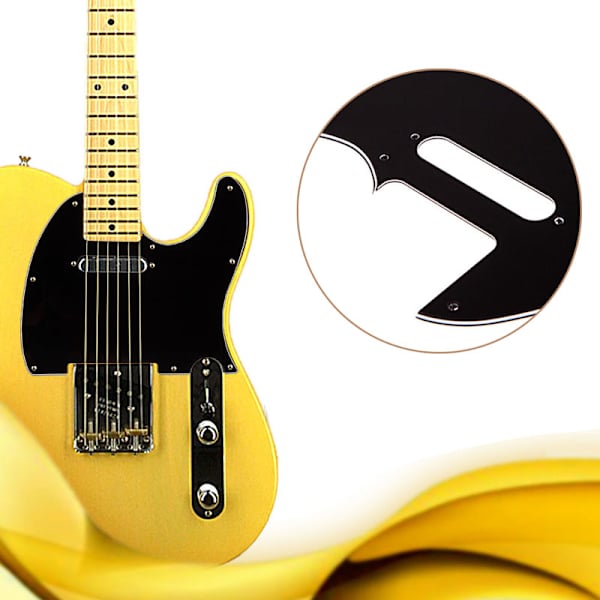 3-lagers stil elgitarr plektrumskydd scratchplatta passar Telecaster svart