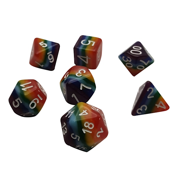 7x Polyhedral Multi Faces Resin Nopat Peli Rekvisiitta Opetuslelut Digitaaliset nopat