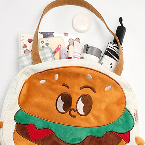 Funny Personality Håndtaske Hamburger Pung Holder Everywhere Taske med rem Blue With feet