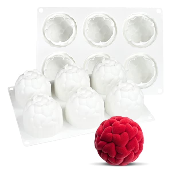 Silikone Mousse Chokoladeforme 6 Hulrum Hjerte Kugleform Bageform til Dessert